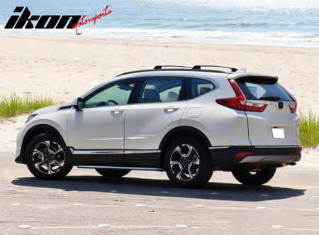 IKON MOTORSPORTS Roof Side Rails W/ Cross Bars, Compatible with 2017-2022 Honda CR-V, OE Factory Style Aluminum Black Cargo Rooftop Luggage Carrier Rails