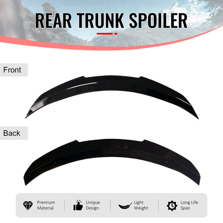 Fits 17-22 INFINITI Q60 Trunk Spoiler Wing Gloss Black PSM Style Rear Wing ABS