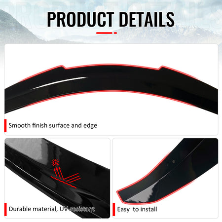 Fits 17-22 INFINITI Q60 Trunk Spoiler Wing Gloss Black PSM Style Rear Wing ABS