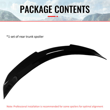 Fits 17-22 INFINITI Q60 Trunk Spoiler Wing Gloss Black PSM Style Rear Wing ABS