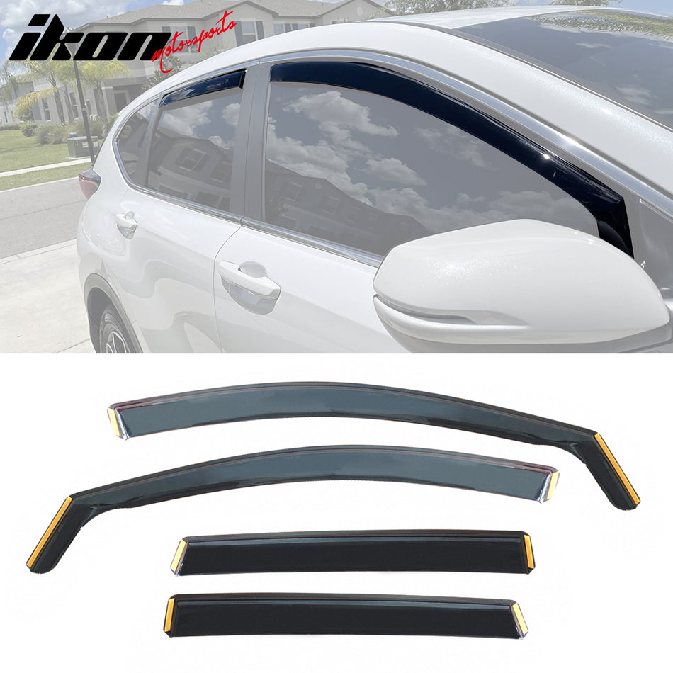 2017-2022 Honda CR-V Side Window Visor Black In-Channel Deflectors