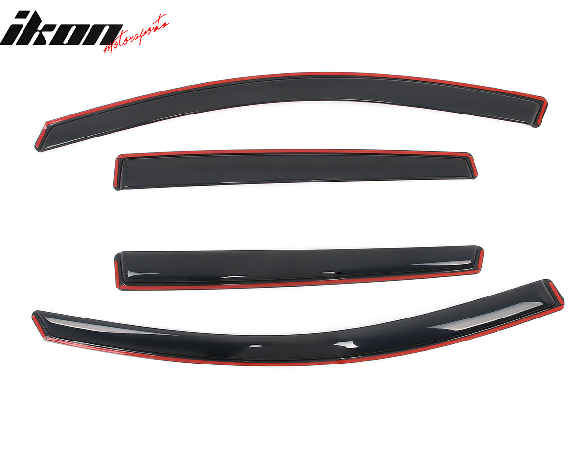 IKON MOTORSPORTS In Channel Window Visors Compatible with 2017-2022 Honda CR-V, Slim Style Acrylic Smoke Rain Guards, Side Window Wind Deflectors 4PCS