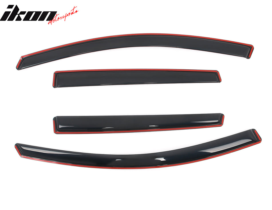 IKON MOTORSPORTS In Channel Window Visors Compatible with 2017-2022 Honda CR-V, Slim Style Acrylic Smoke Rain Guards, Side Window Wind Deflectors 4PCS