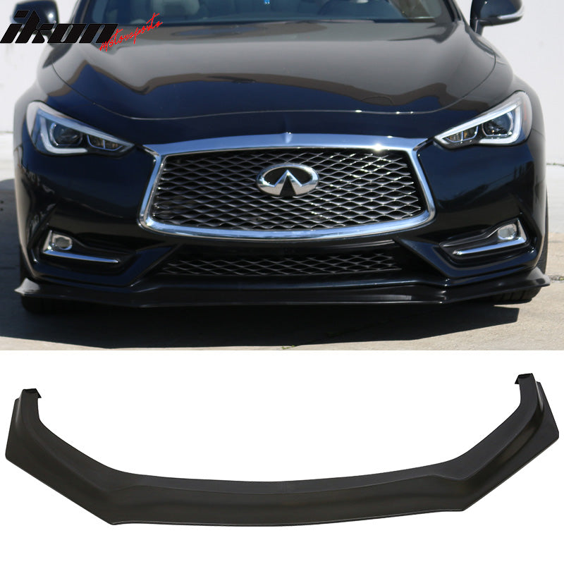 2017-2022 Infiniti Q60 IKON V4 Style Front Bumper Lip Spoiler Chin PU