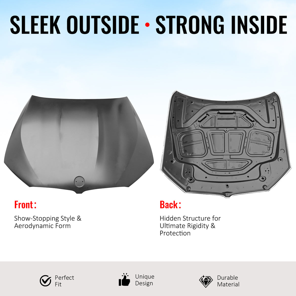 Fits 17-23 BMW 5 Series G30& F90 M5 Aluminum Front Hood - M5 Competition Style