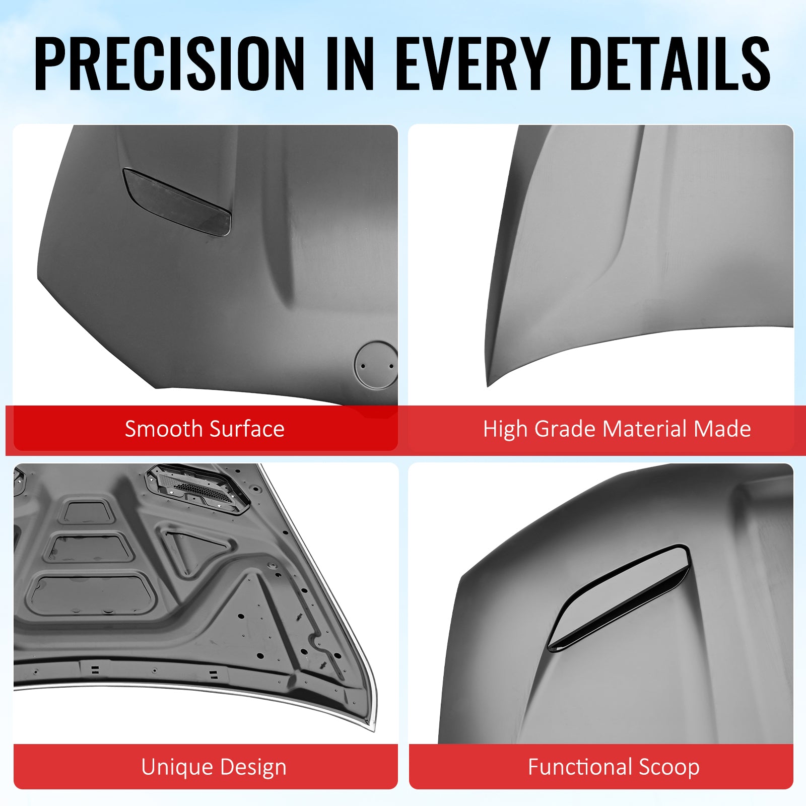 Fits 17-23 BMW 5 Series G30& F90 M5 Aluminum Front Hood Cover - M5 CS Style