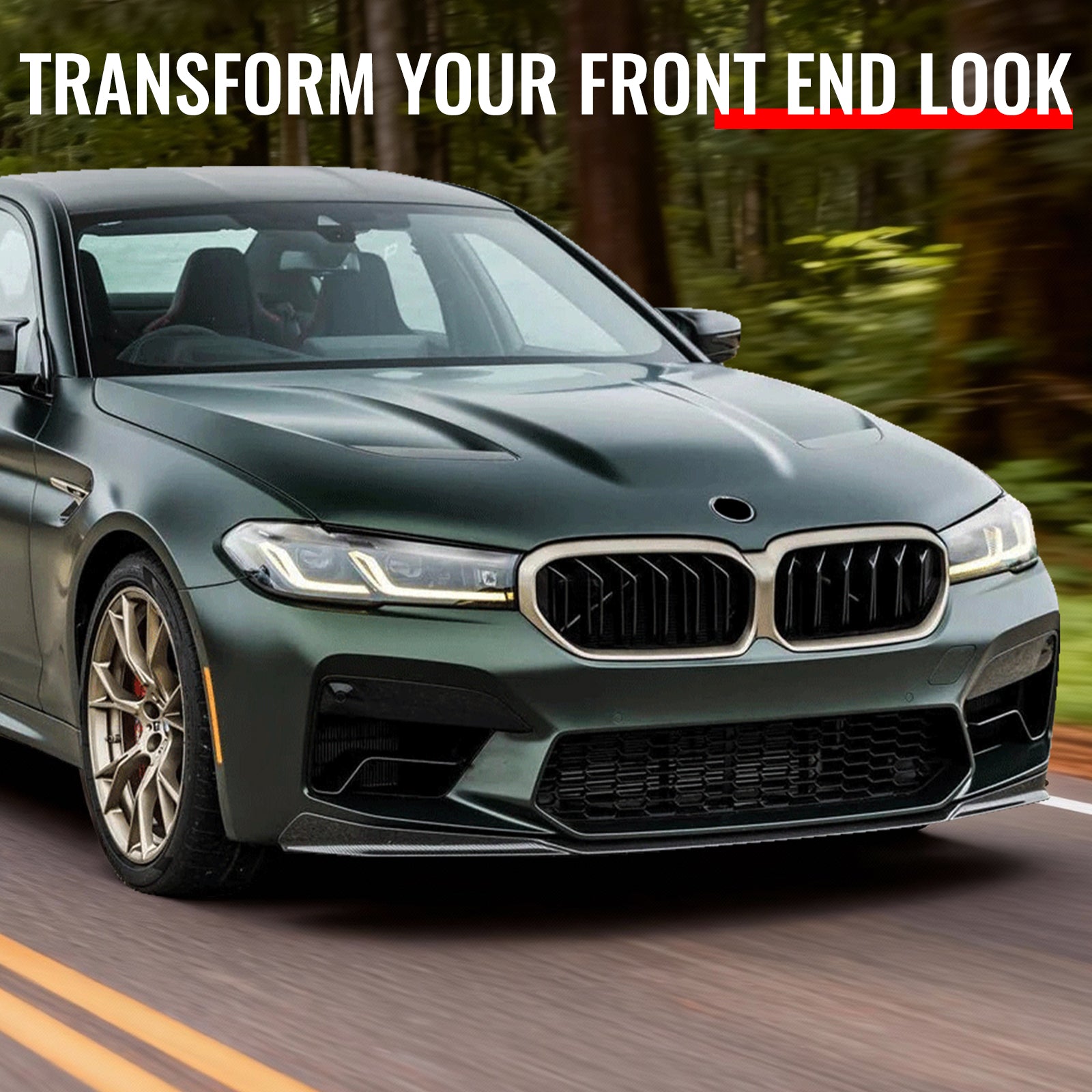 Fits 17-23 BMW 5 Series G30& F90 M5 Aluminum Front Hood Cover - M5 CS Style