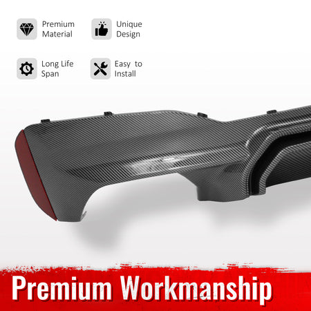 Fits 17-23 BMW G30 5 Series F90 M5 CS Style Rear Diffuser Carbon Fiber Print PP