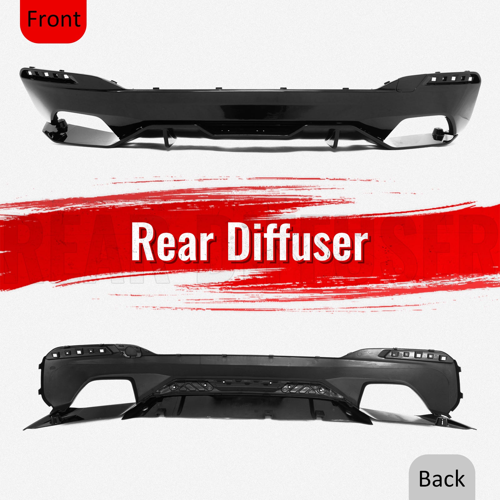 For 17-23 BMW 5 Series G30 M Sport Gloss Black Rear Diffuser M Performance Style