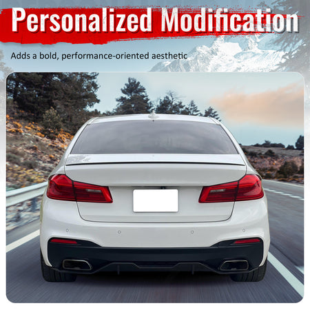 For 17-23 BMW 5 Series G30 M Sport Gloss Black Rear Diffuser M Performance Style