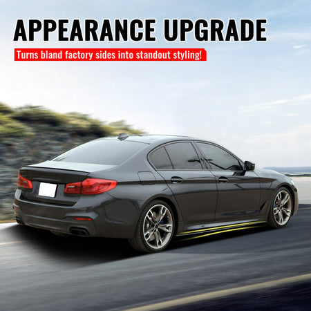 Fits 17-23 BMW 5 Series G30 F90 M5 M Performance Style Side Skirts Gloss Black