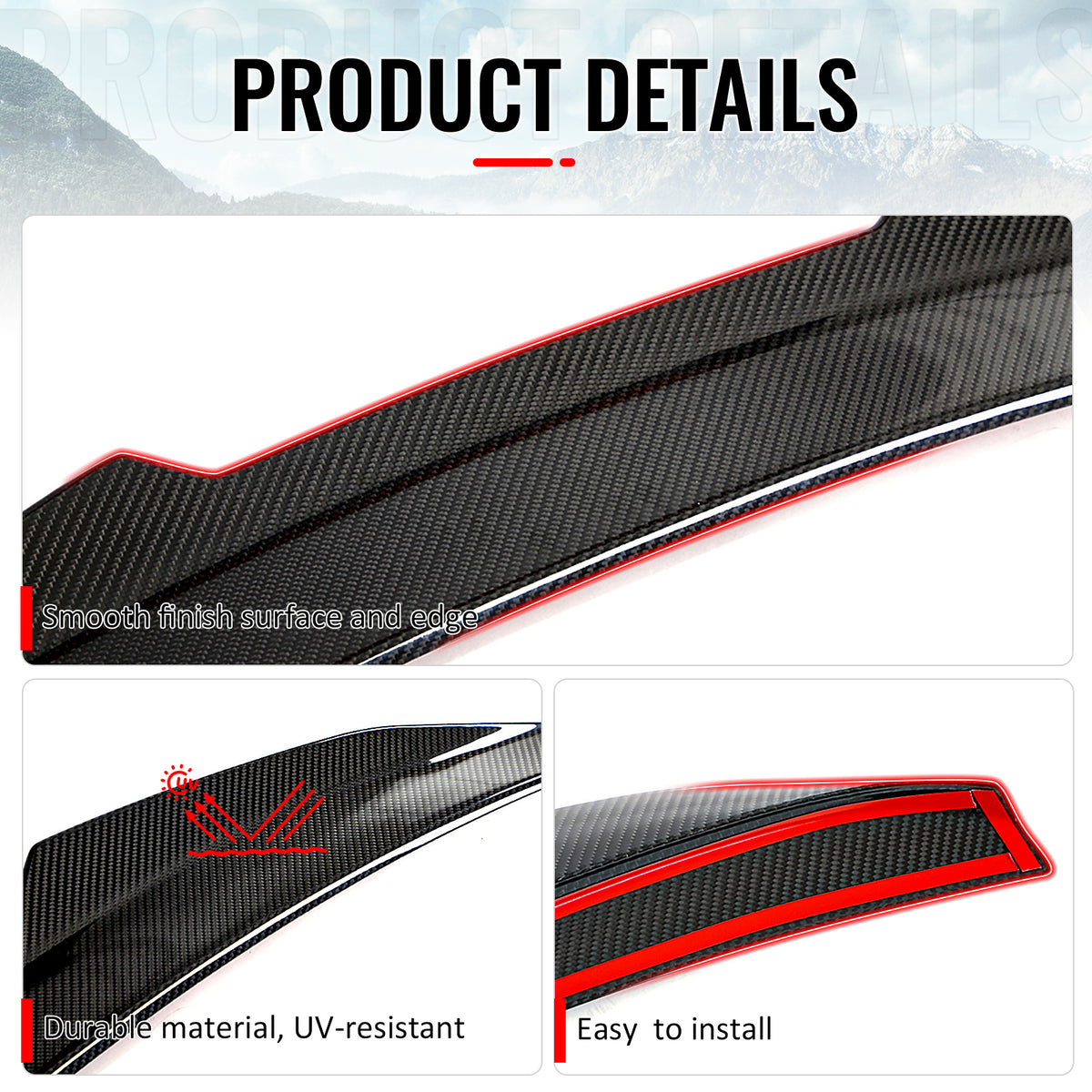 Fits 17-23 BMW G30 5 Series Sedan PSM Style Trunk Spoiler Wing- Dry Carbon Fiber