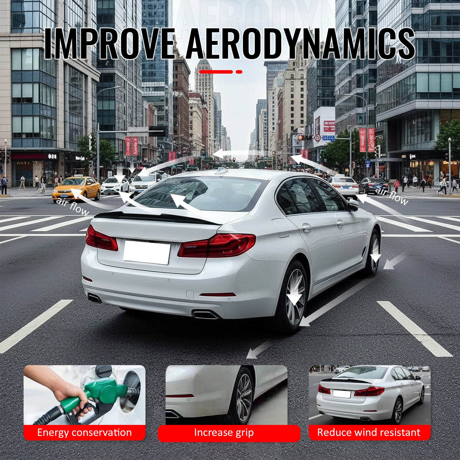 Fits 17-23 BMW G30 5 Series Sedan PSM Style Trunk Spoiler Wing- Dry Carbon Fiber