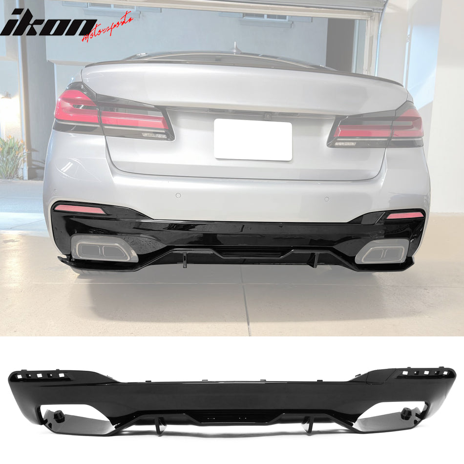 2017-2023 BMW G30 M550i M Sport Rear Diffuser Gloss Black MP Style PP