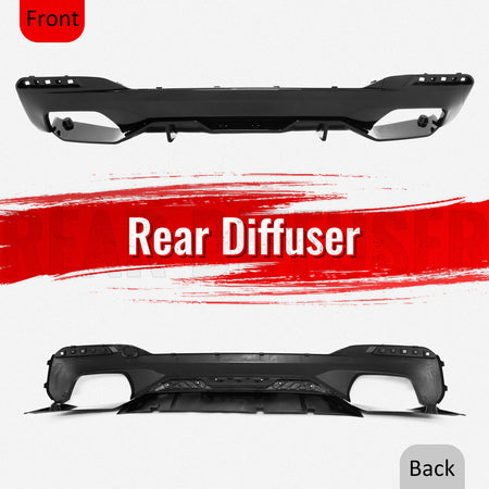 Fits 17-23 BMW G30 M550i M Sport Gloss Black Rear Diffuser M Performance Style