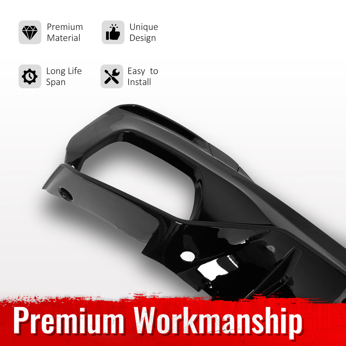 Fits 17-23 BMW G30 M550i M Sport Gloss Black Rear Diffuser M Performance Style