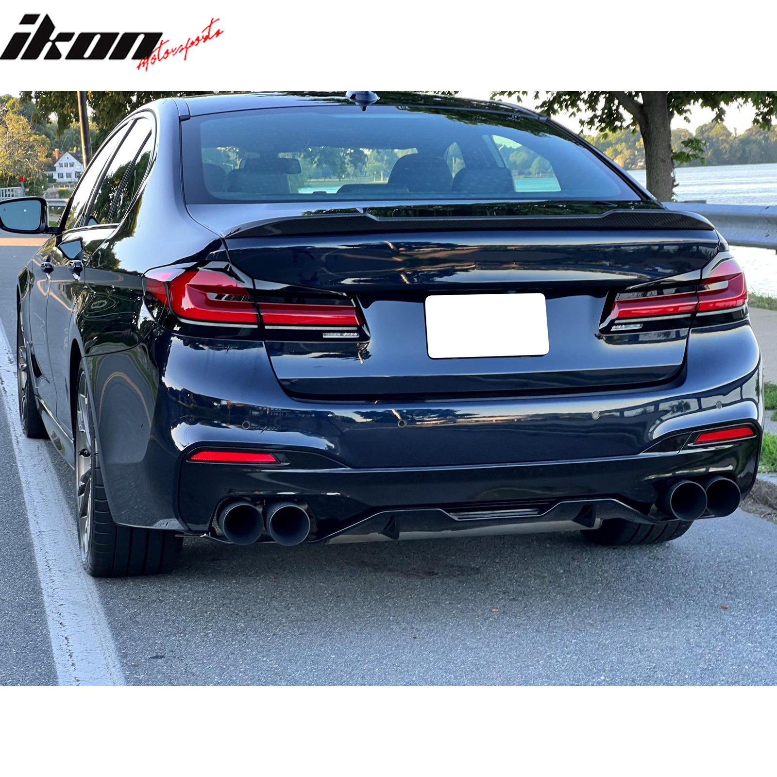 Fits 17-23 BMW G30 M550i M Sport Gloss Black Rear Diffuser M Performance Style