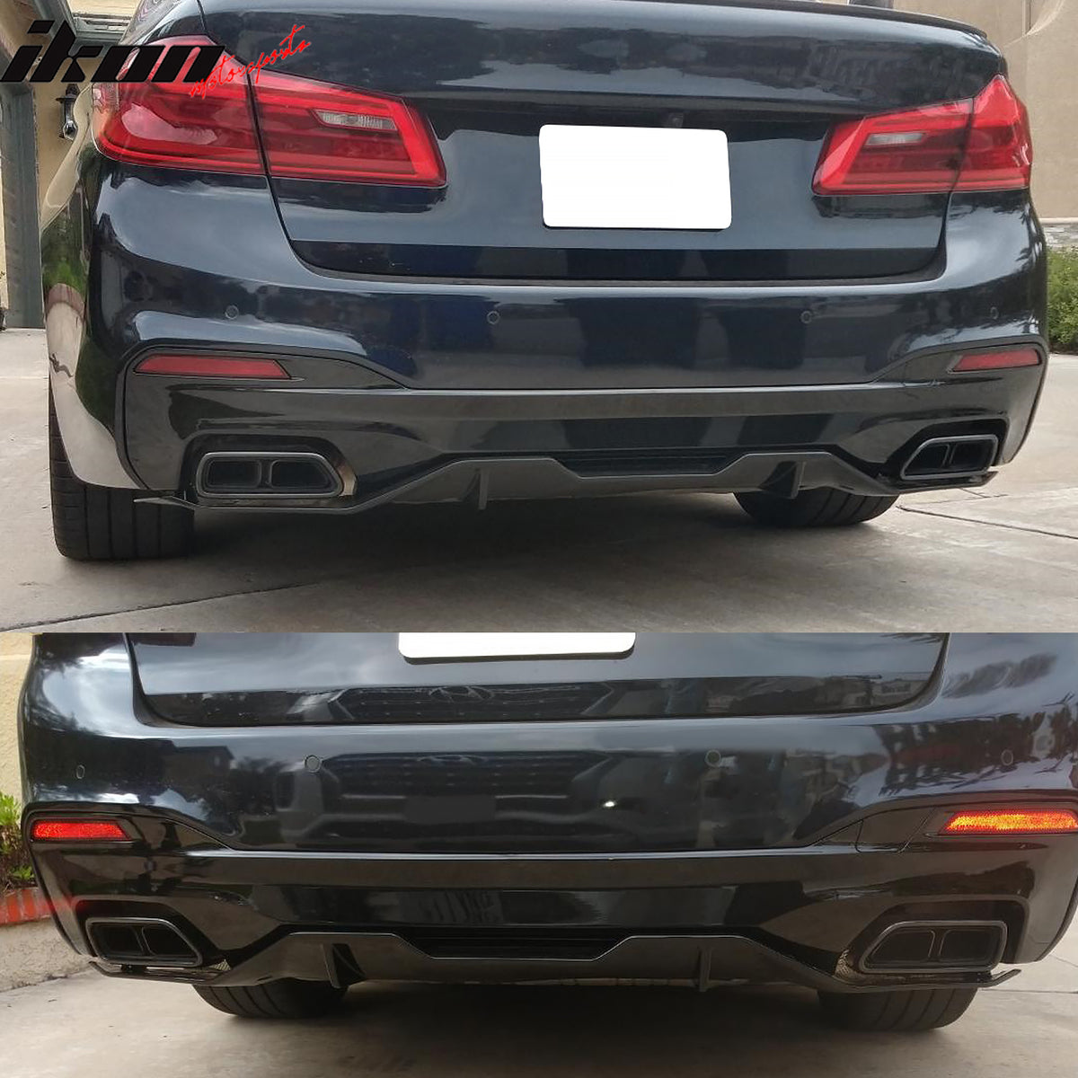 Fits 17-23 BMW G30 M550i M Sport Gloss Black Rear Diffuser M Performance Style