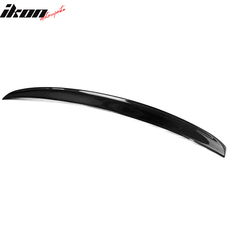 IKON MOTORSPRTS, Roof Spoiler Compatible With 2017-2023 BMW 5-Series G30 G38 4-Door Sedan, Rear Top Window Visor Real Carbon Fiber Wing Deflector Trim 1PC, 2018 2019 2020 2021 2022