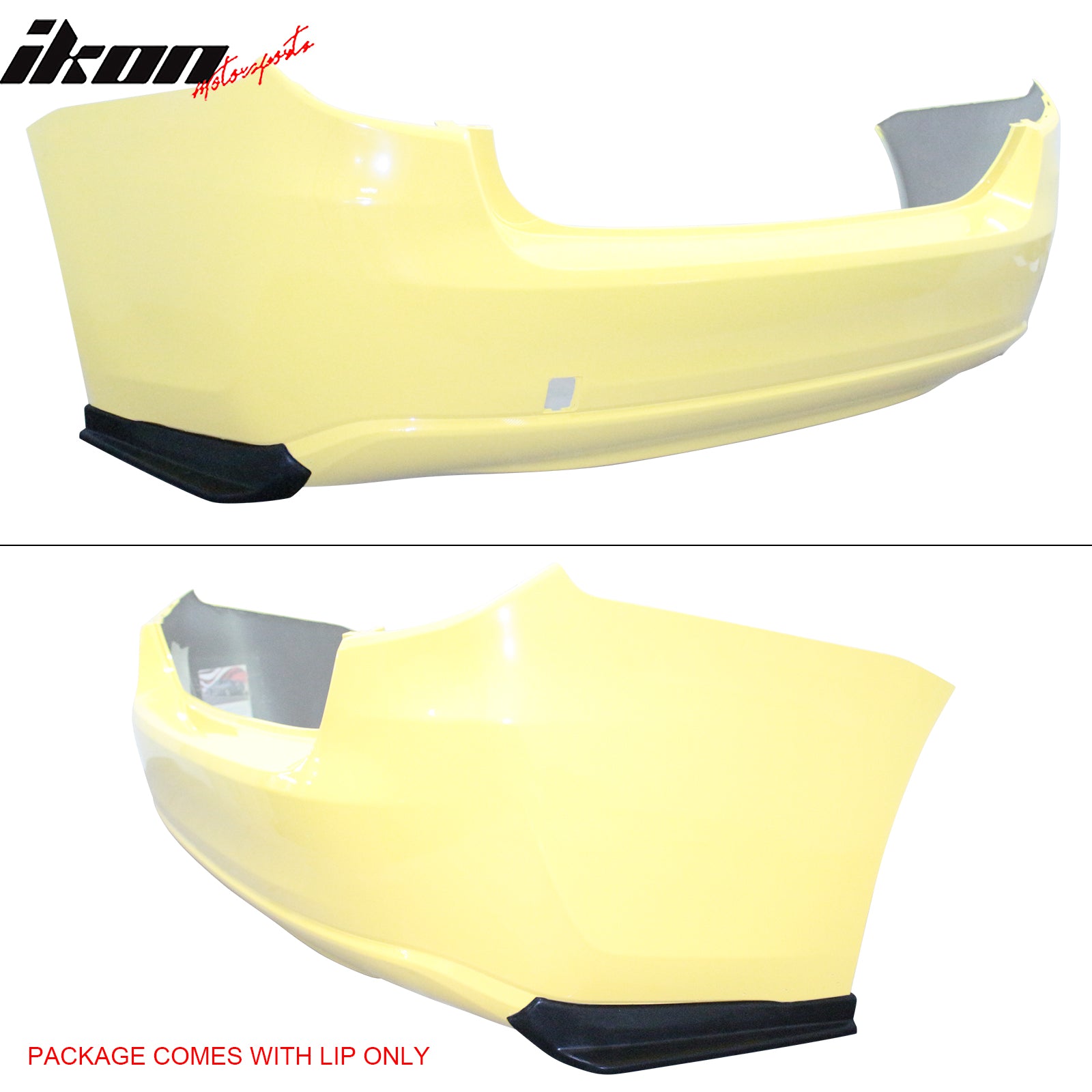 IKON MOTORSPORTS Rear Aprons, Compatible with 2017-2023 Subaru Impreza Sedan,  S Style Unpainted Black PU Rear Bumper Lip Lower Side Spat Valance Winglet Canard Protector 2PCS