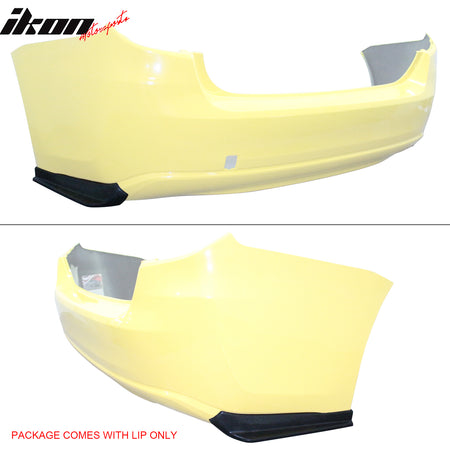 IKON MOTORSPORTS Rear Aprons, Compatible with 2017-2023 Subaru Impreza Sedan,  S Style Unpainted Black PU Rear Bumper Lip Lower Side Spat Valance Winglet Canard Protector 2PCS