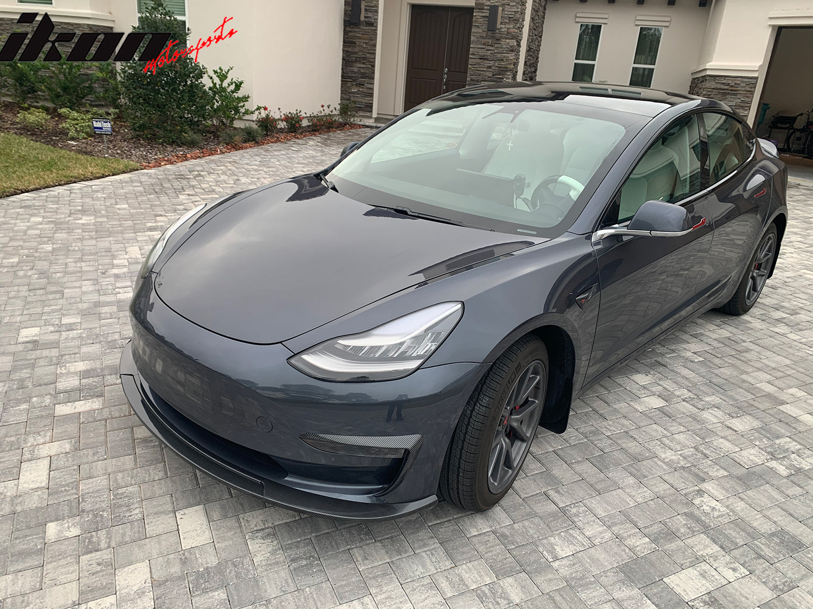 For 17-23 Tesla Model 3 Carbon Fiber Print Fog Light Lamp Trim