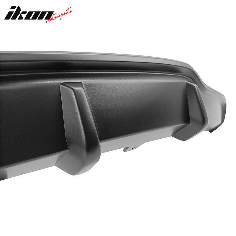 IKON MOTORSPORTS Matte Black Rear Bumper Lip Diffuser W/ LED Light For 2017-2023 Tesla Model 3