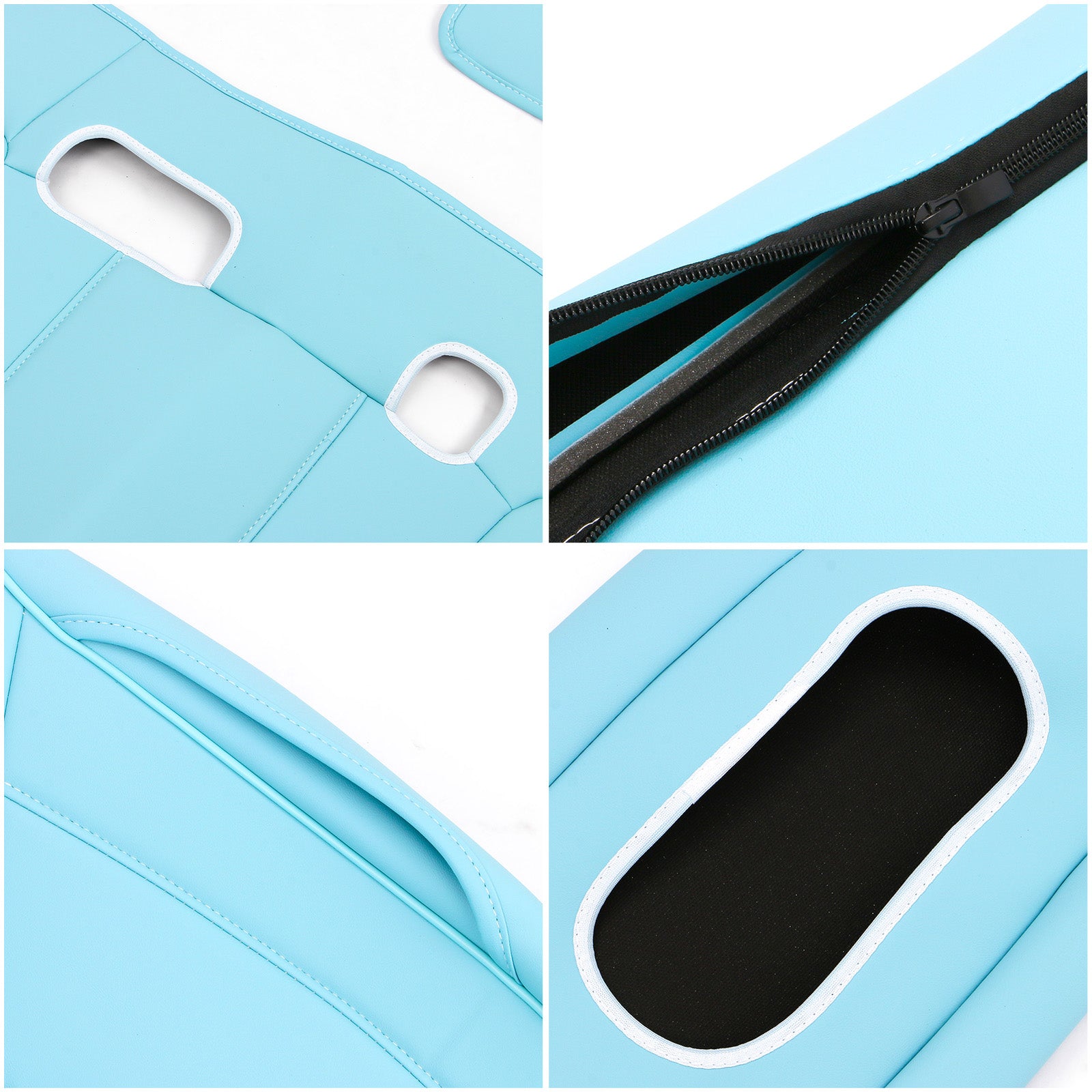 Fits 17-23 Tesla Model 3 5-Seat Seat Covers Blue Cushion Protector Leather 12PCS