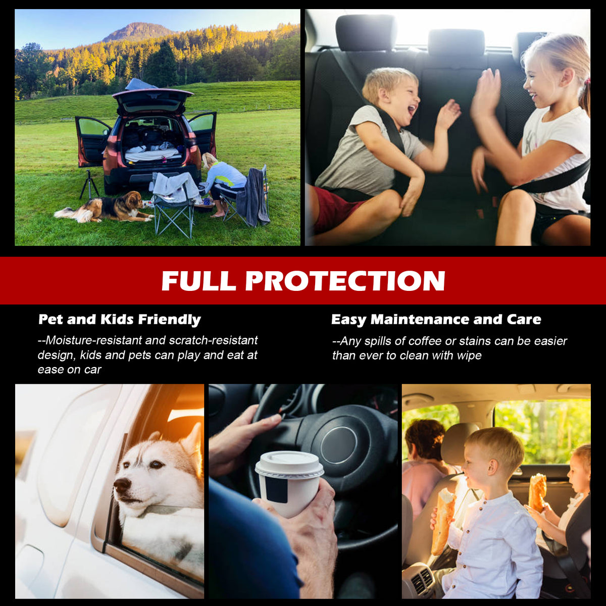 Fits 17-23 Tesla Model 3 5-Seat Seat Covers Blue Cushion Protector Leather 12PCS