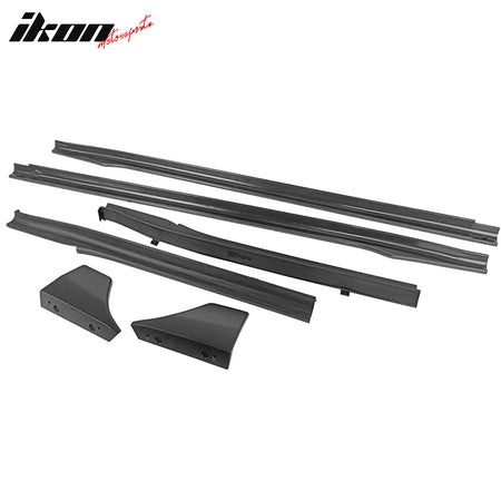 Fits 17-25 Tesla Model 3 V Style Side Skirts Extension Lip Rocker Panel PP 6PCS