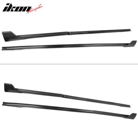 Fits 17-25 Tesla Model 3 V Style 6PCS Side Skirts Extension Panel PP Matte Black