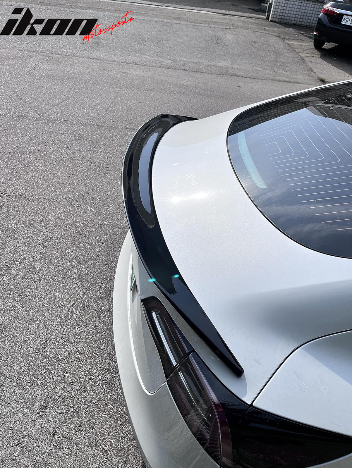 Fits 17-23 Tesla Model 3 V Style Gloss Black Rear Trunk Spoiler Tail Wing Lip