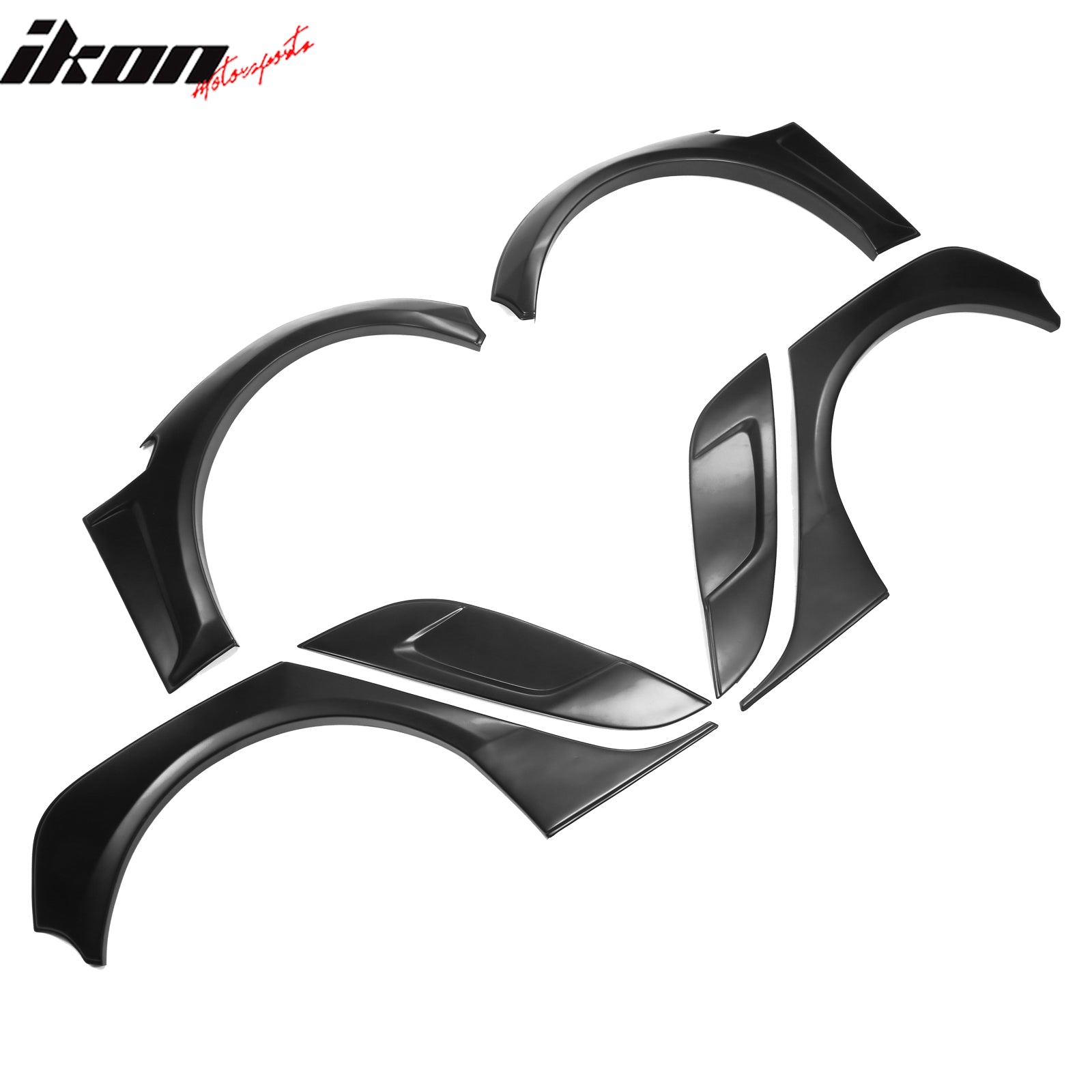 Fits 17-25 Tesla Model 3 IKON Style Fender Flares Sanded Wheel Cover 6PCS - ABS