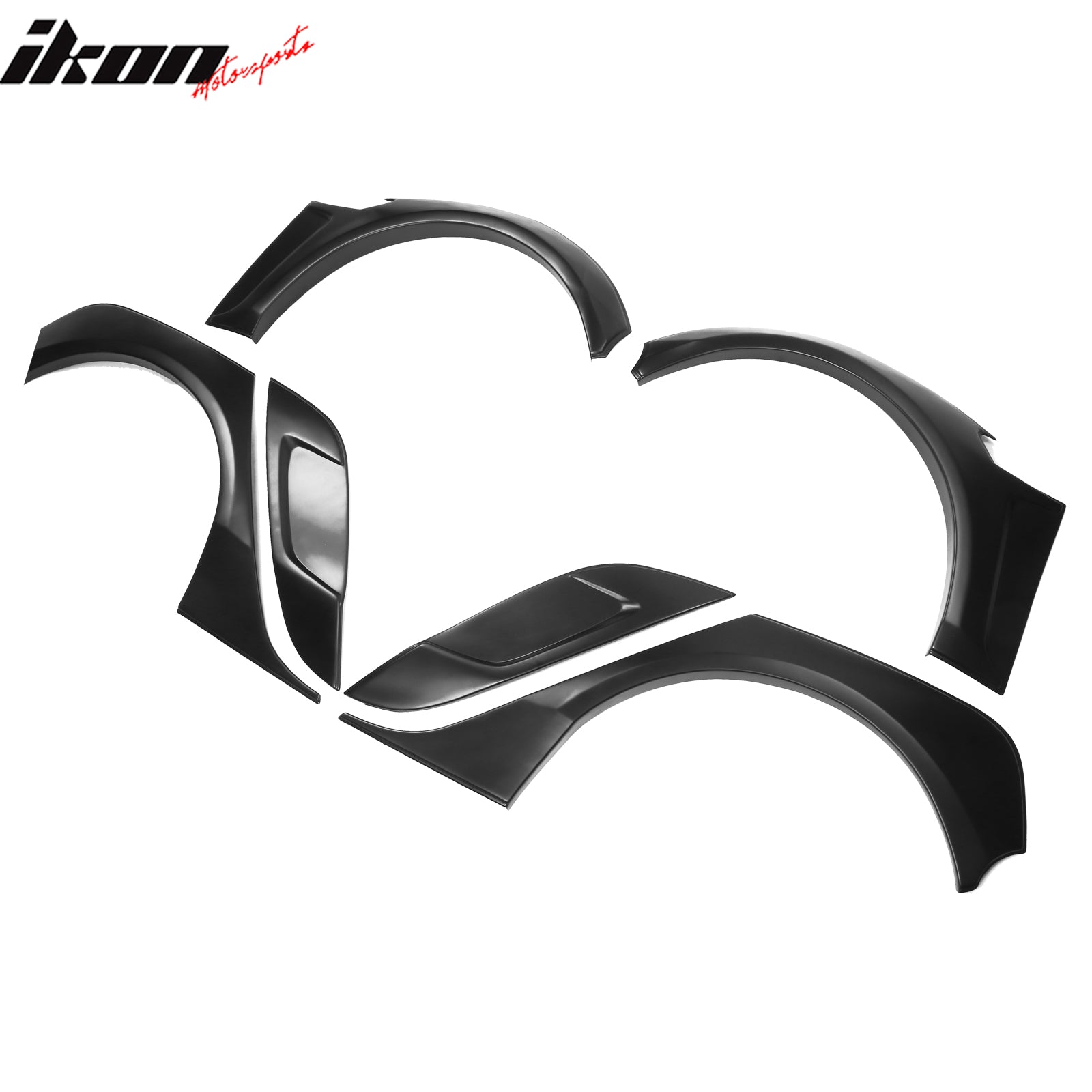 Fits 17-25 Tesla Model 3 IKON Style Fender Flares Sanded Wheel Cover 6PCS - ABS