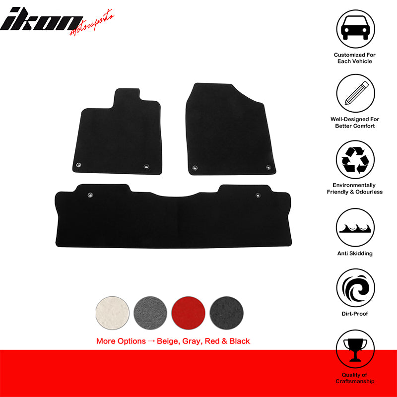 2017-2025 Honda Ridgeline OE Black Front Rear Floor Mat Carpet Nylon