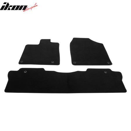 For 17-25 Honda Ridgeline Anti-Slip Front Rear Floor Mat Carpet Nylon 3PCS Black