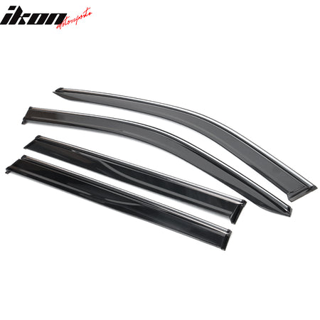 Fits 17-25 Jeep Compass MP Window Visors Vent Rain Guards W/Chrome Trim PC 4PCS