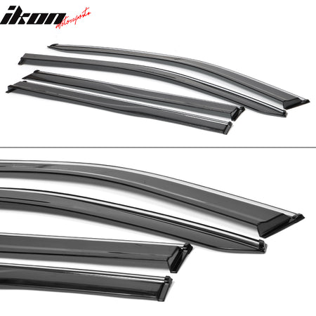 Fits 17-25 Jeep Compass MP Window Visors Vent Rain Guards W/Chrome Trim PC 4PCS