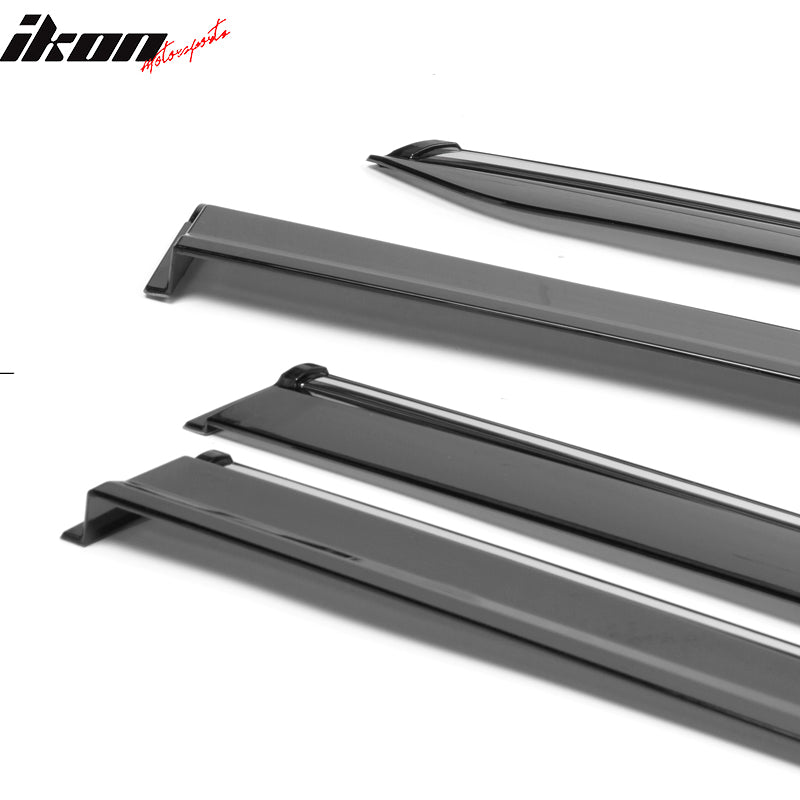 Fits 17-25 Jeep Compass MP Window Visors Vent Rain Guards W/Chrome Trim PC 4PCS