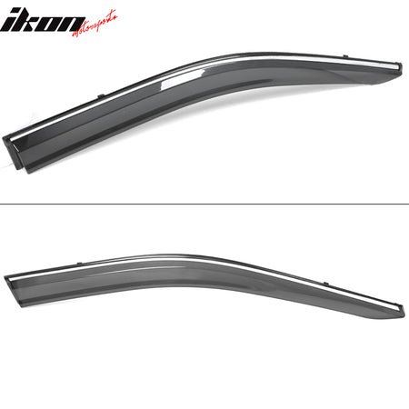 Fits 17-25 Jeep Compass MP Window Visors Vent Rain Guards W/Chrome Trim PC 4PCS