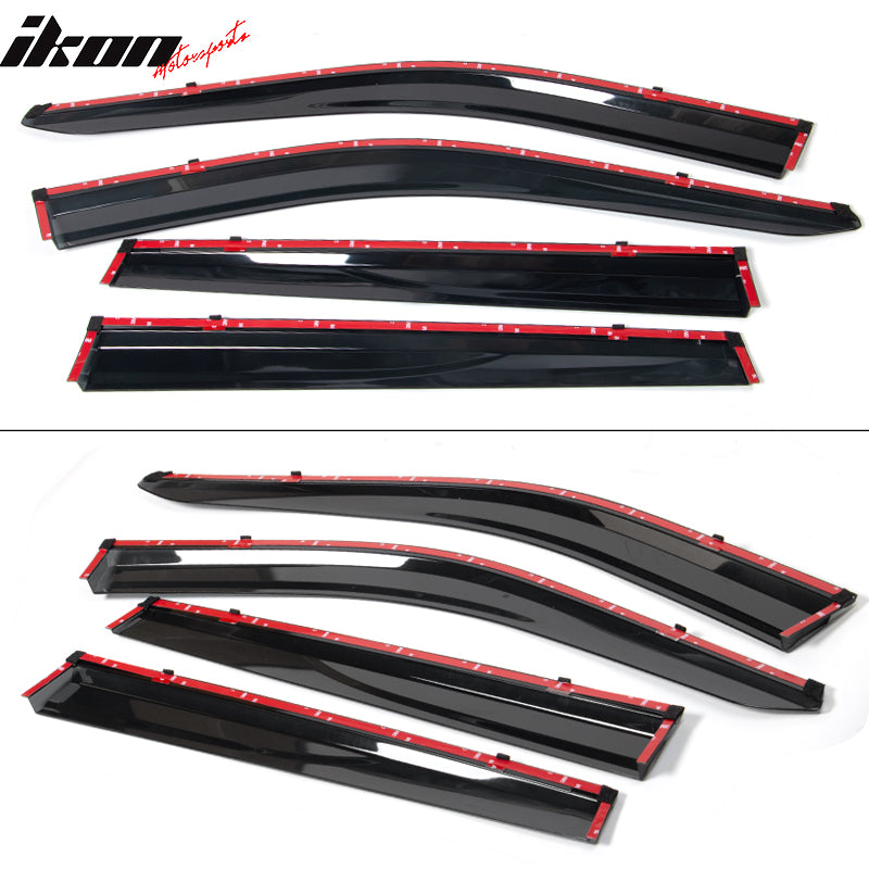 Fits 17-25 Jeep Compass MP Window Visors Vent Rain Guards W/Chrome Trim PC 4PCS