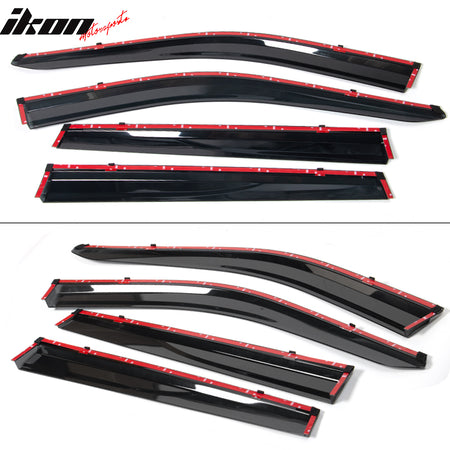 Fits 17-25 Jeep Compass MP Window Visors Vent Rain Guards W/Chrome Trim PC 4PCS