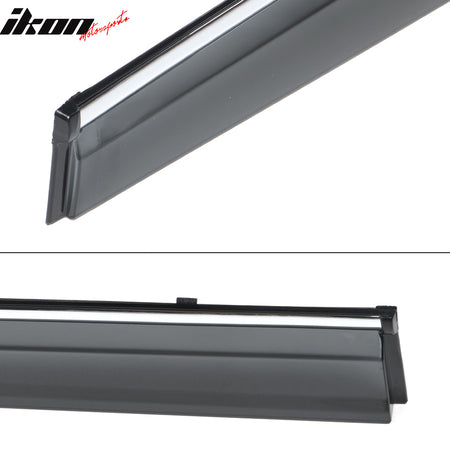 Fits 17-25 Jeep Compass MP Window Visors Vent Rain Guards W/Chrome Trim PC 4PCS