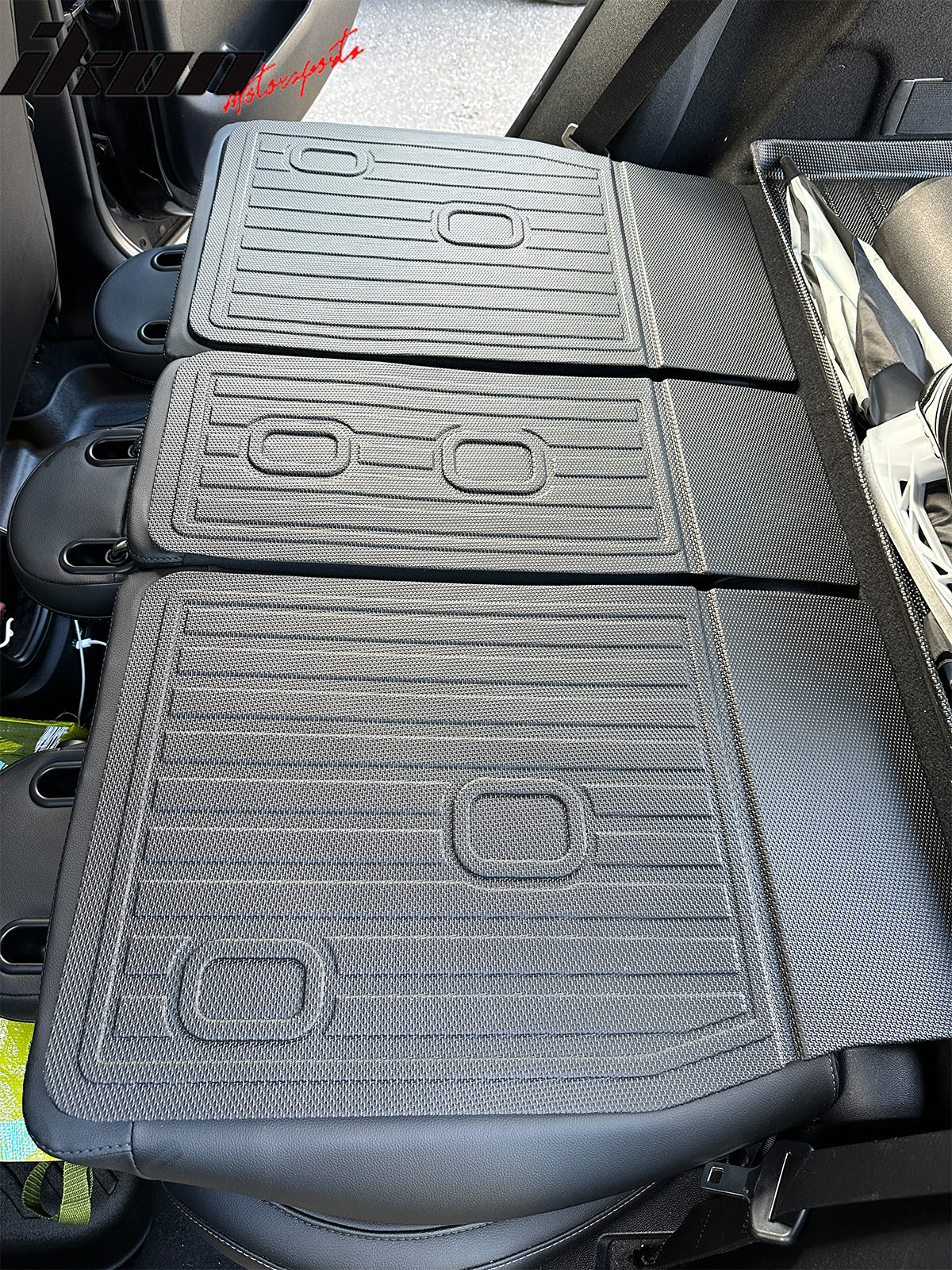 IKON MOTORSPORTS 3D TPE Backrest Mats, Compatible with 2017-2024 MINI F60 Cooper Countryman, All Weather Rear Seat Back Mat Cover Protector, Black