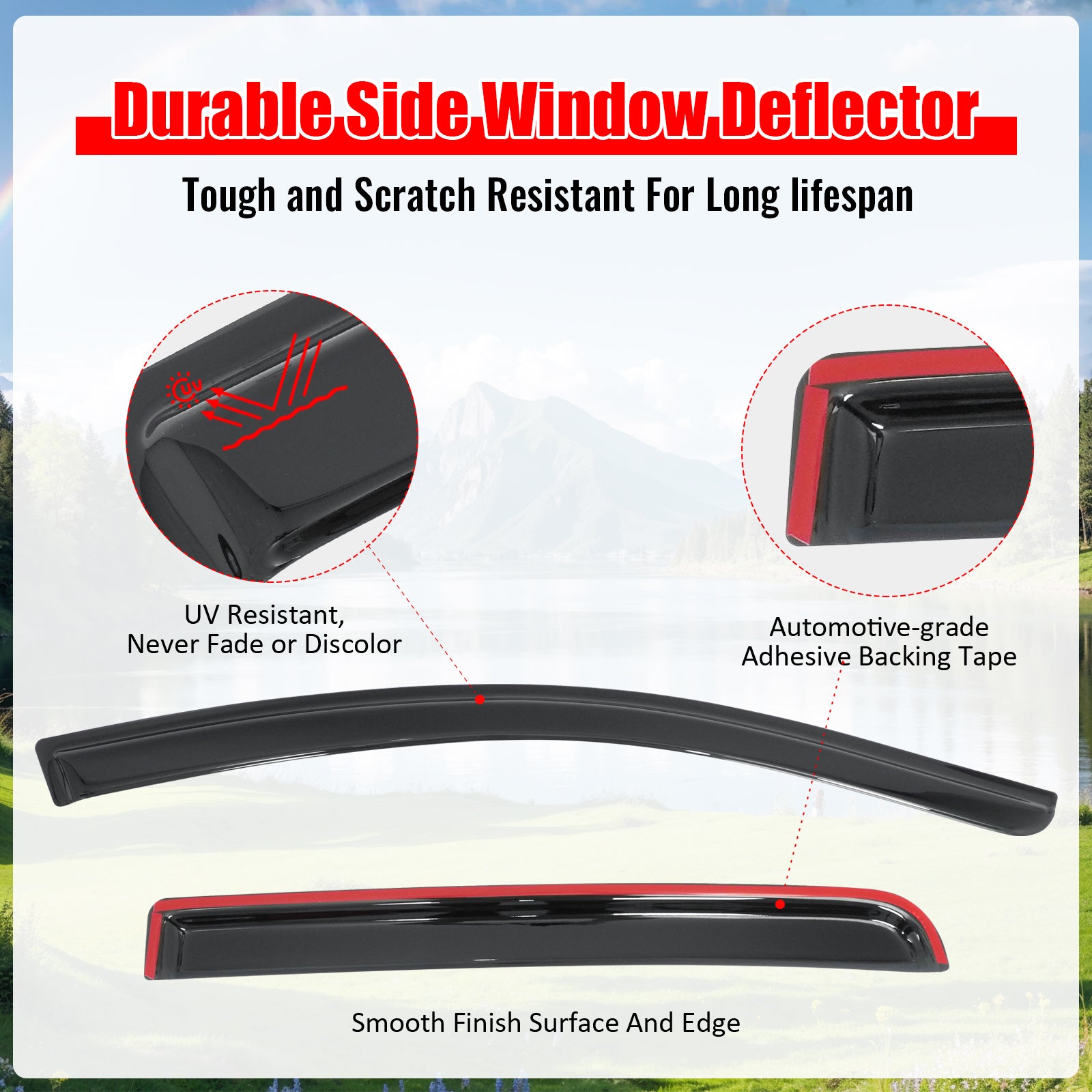 Fits 17-24 Nissan Titan& 16-24 Titan XD Crew Cab Window Visors Deflectors 4PCS