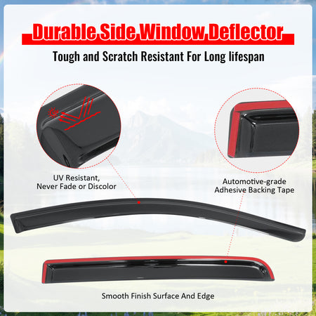 Fits 17-24 Nissan Titan& 16-24 Titan XD Crew Cab Window Visors Deflectors 4PCS