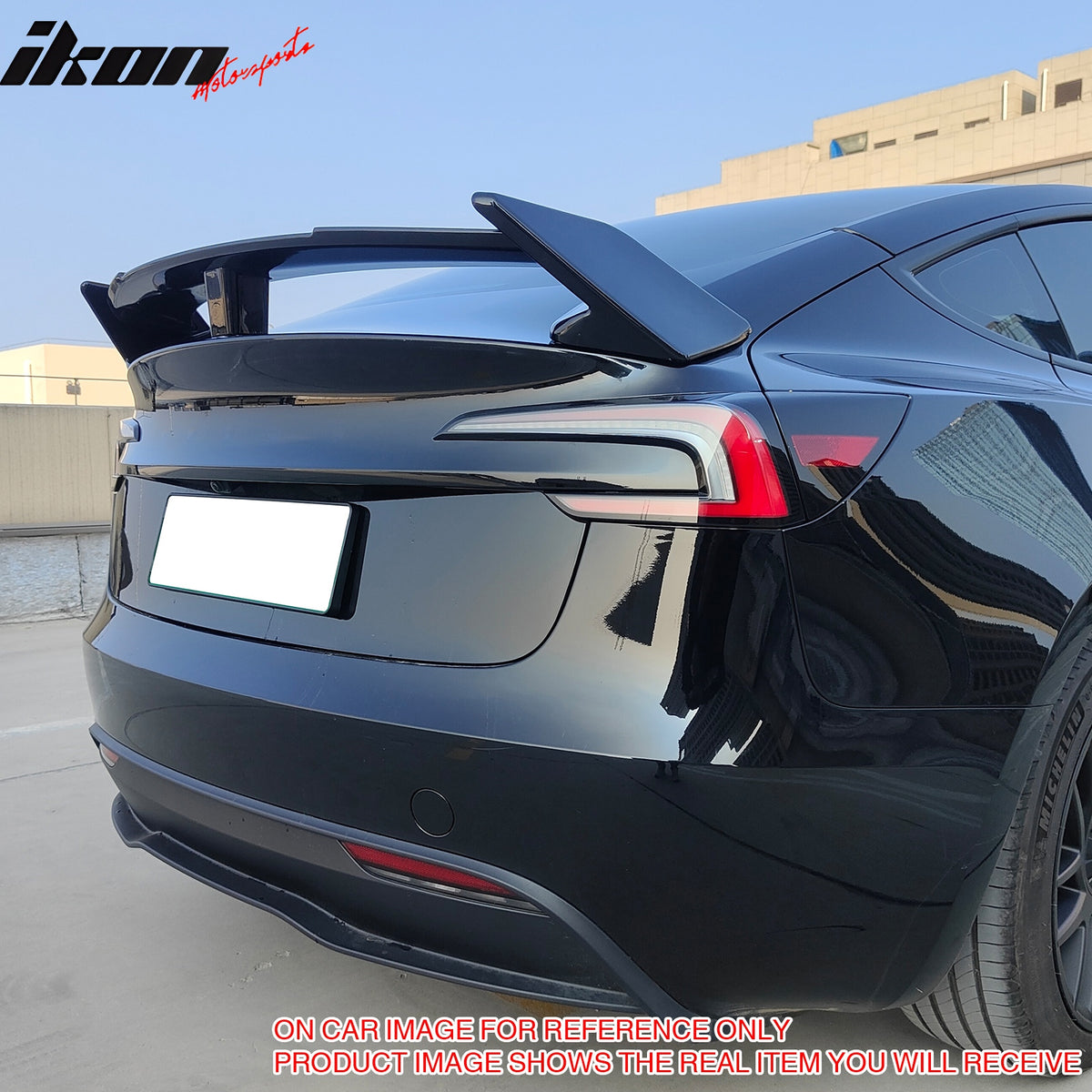 Fits 17-25 Tesla Model 3 GT Style Rear Trunk Spoiler Wing Lip Matte Black ABS