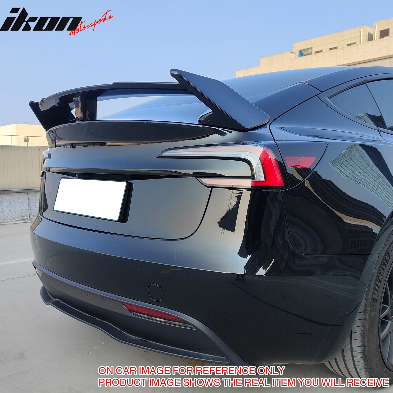 Fits 17-25 Tesla Model 3 GT Style Rear Trunk Spoiler Wing Lip Matte Black ABS