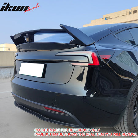 Fits 17-25 Tesla Model 3 GT Style Rear Trunk Spoiler Wing Lip Matte Black ABS