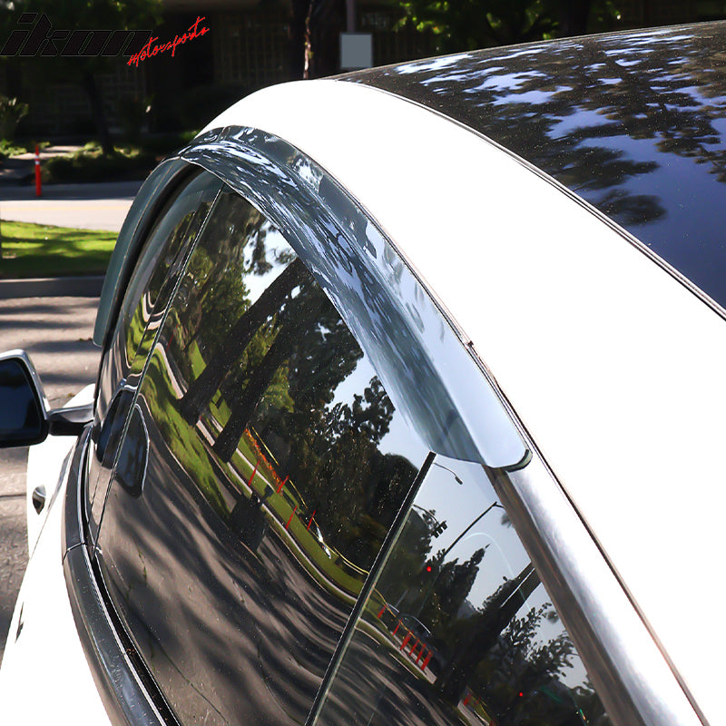 Fits 17-25 Tesla Model 3 Smoke Acrylic Window Visors Sun Rain Deflectors 4PCS